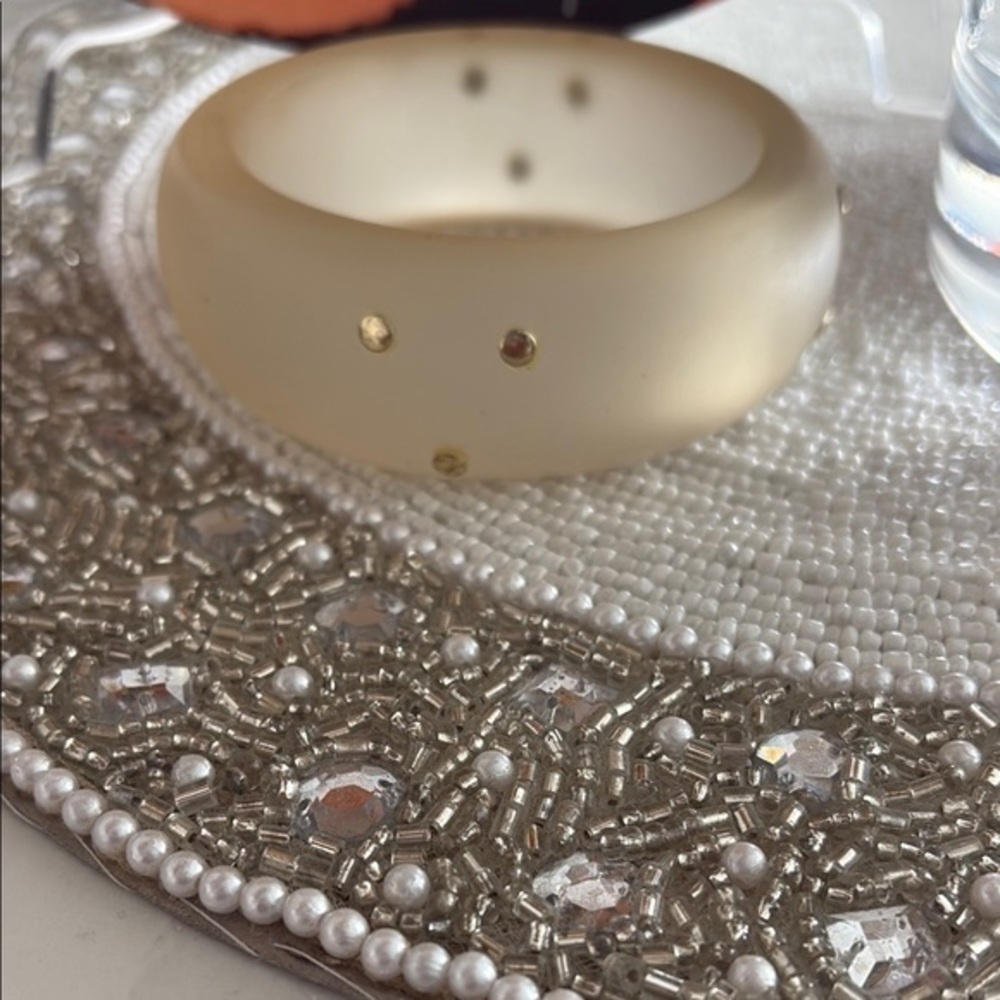 Vintage Festival Clear Studded Chunky Bangle Bracelet